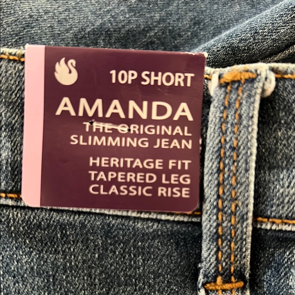 Gloria Vanderbilt Amanda Women's Blue Original Slimming Jean Size 10 P short - Picture 14 of 16